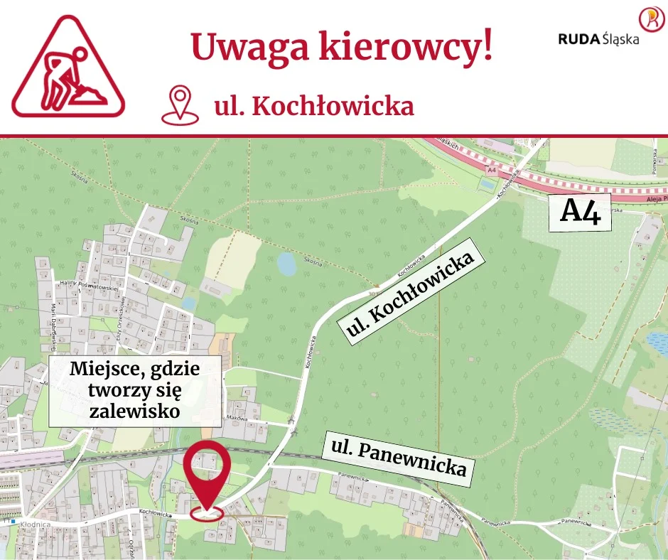 Uwaga! Niebezpieczne zalewisko na ul. Kochłowickiej