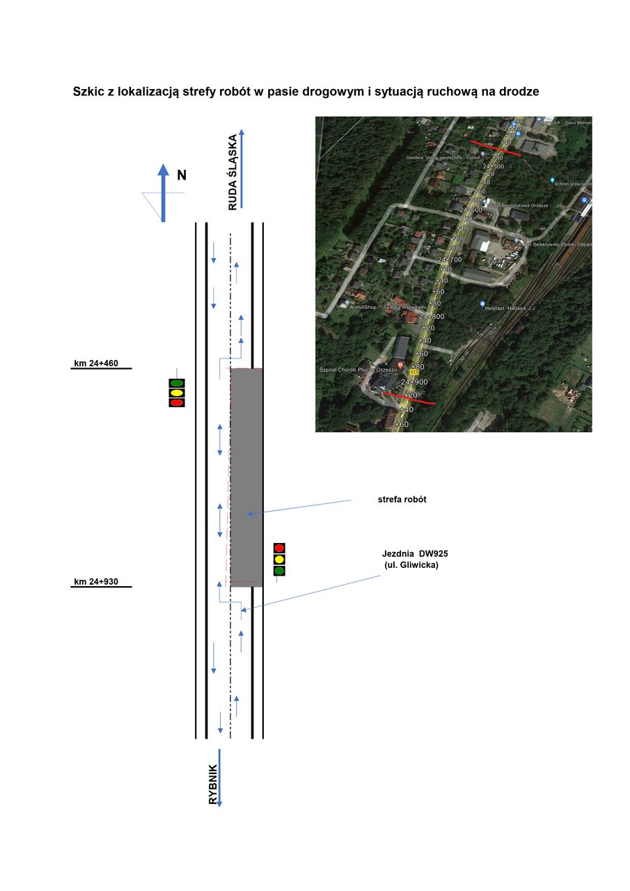Zmiana organizacji ruchu na ul. Gliwickiej w Orzeszu
