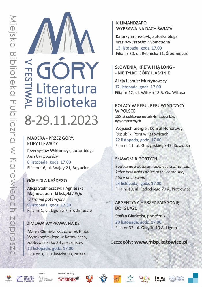 V Festiwal Góry-Literatura-Biblioteka w Katowicach. Sprawdź program!