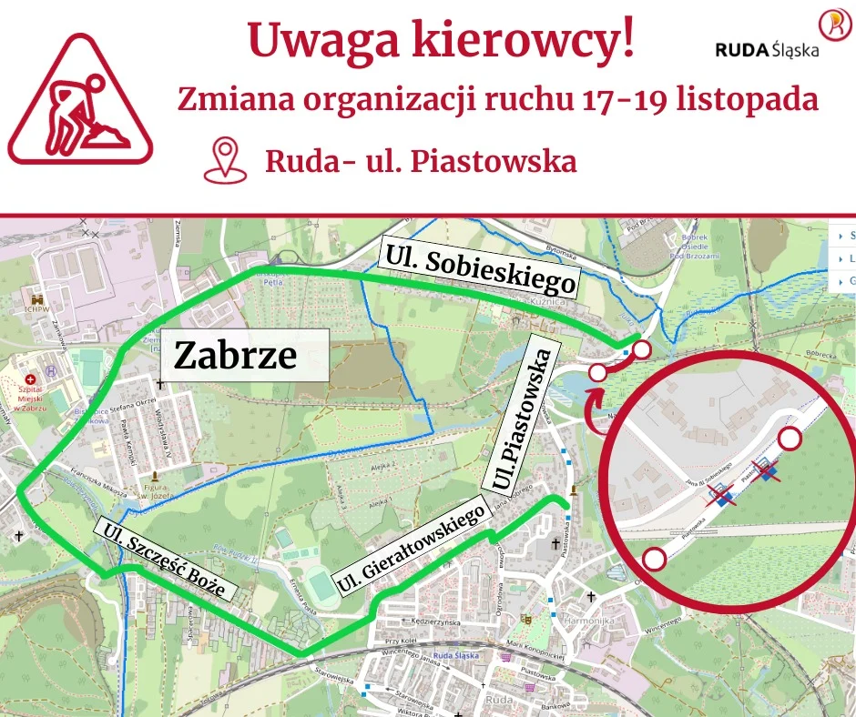 Uwaga kierowcy! Od dziś zamknięty fragment ul. Piastowskiej!
