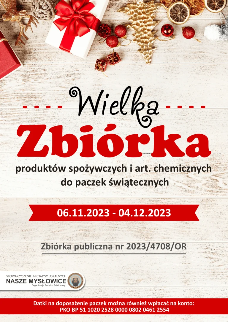 Mysłowice: Zbiórka produktów spożywczych i art. chemicznych do paczek świątecznych