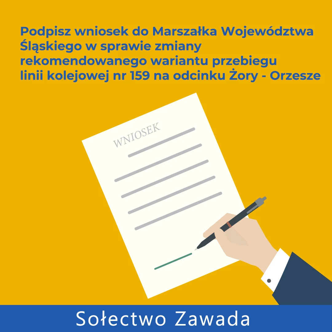 Mieszkańcy Orzesza mają szansę wpłynąć na projekt linii kolejowej 159 - apel Sołtysa Zawad
