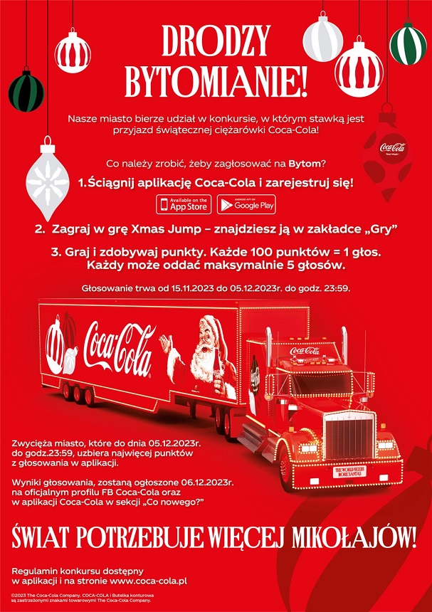 Zagłosuj na przyjazd świątecznej ciężarówki Coca-Coli