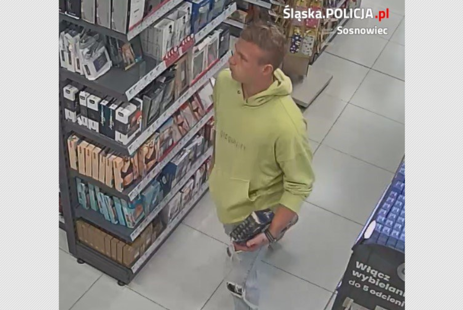 Kradzież w centrum Sosnowca. Poznajesz tego mężczyznę?