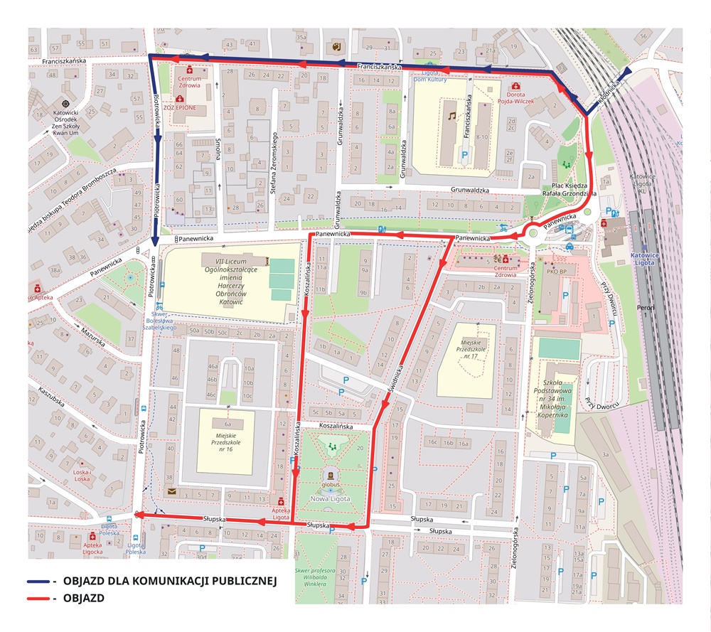 Remont nawierzchni jezdni ul. Panewnickiej w rejonie skrzyżowania z ul. Piotrowicką