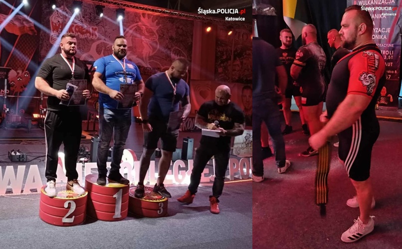 Katowicki policjant aż 4-krotnie stanął na podium w wyciskaniu sztangi leżąc!