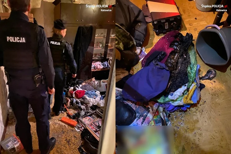 Katowiccy policjanci ewakuowali seniorkę z płonącego mieszkania!
