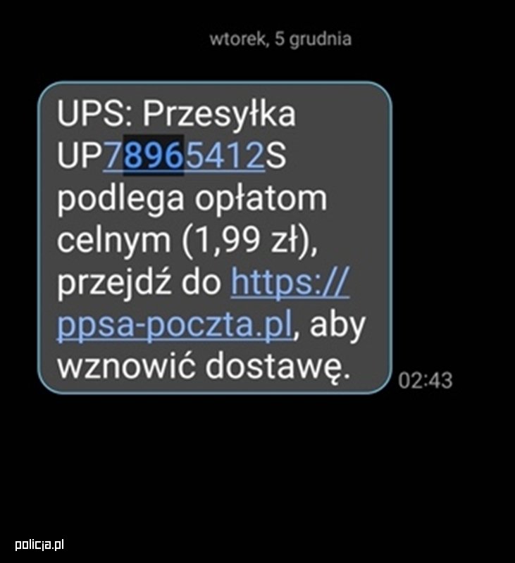 Uważaj na SMS’y dotyczące rzekomych dopłat do przesyłek kurierskich