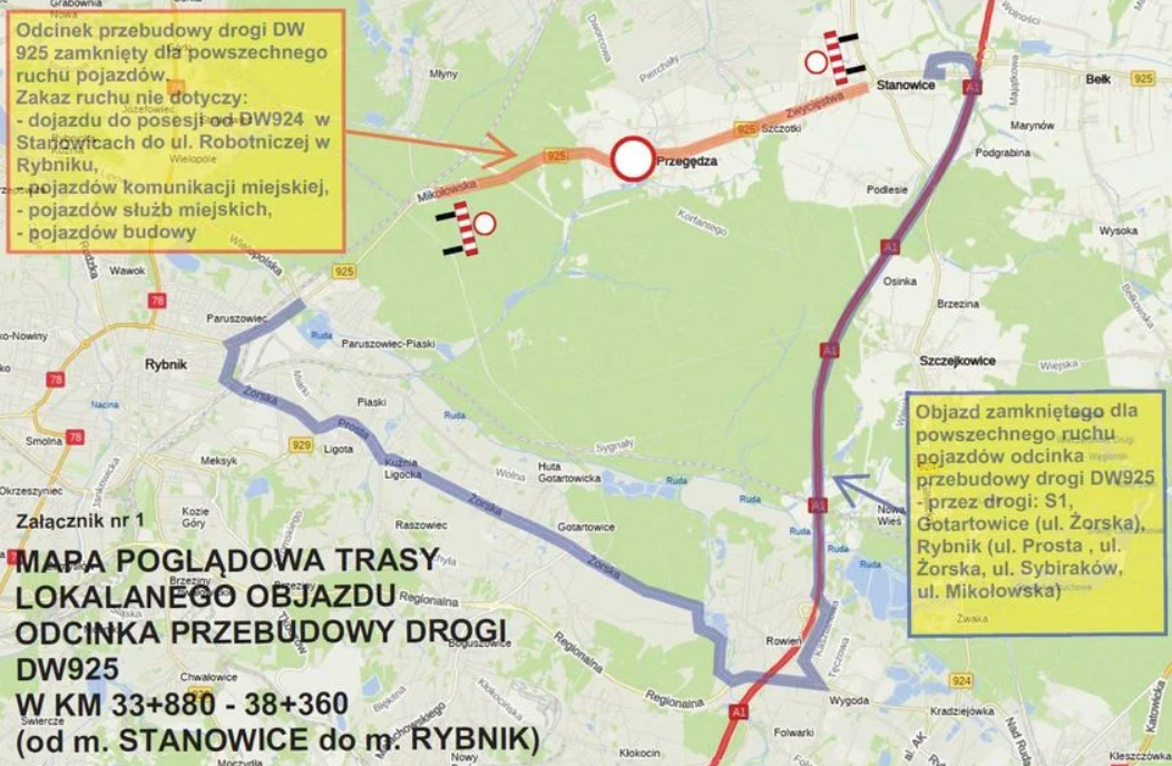 Zamknięcie ulicy Mikołowskiej w Rybniku. Sprawdź objazdy!