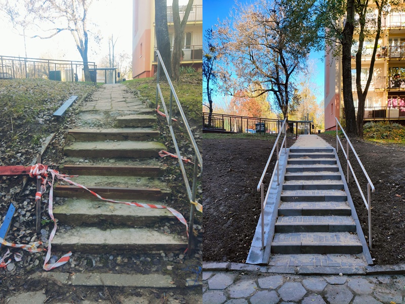 Modernizacja chodników i schodów przy ul. Mikusińskiego w Katowicach. Zobacz efekty!