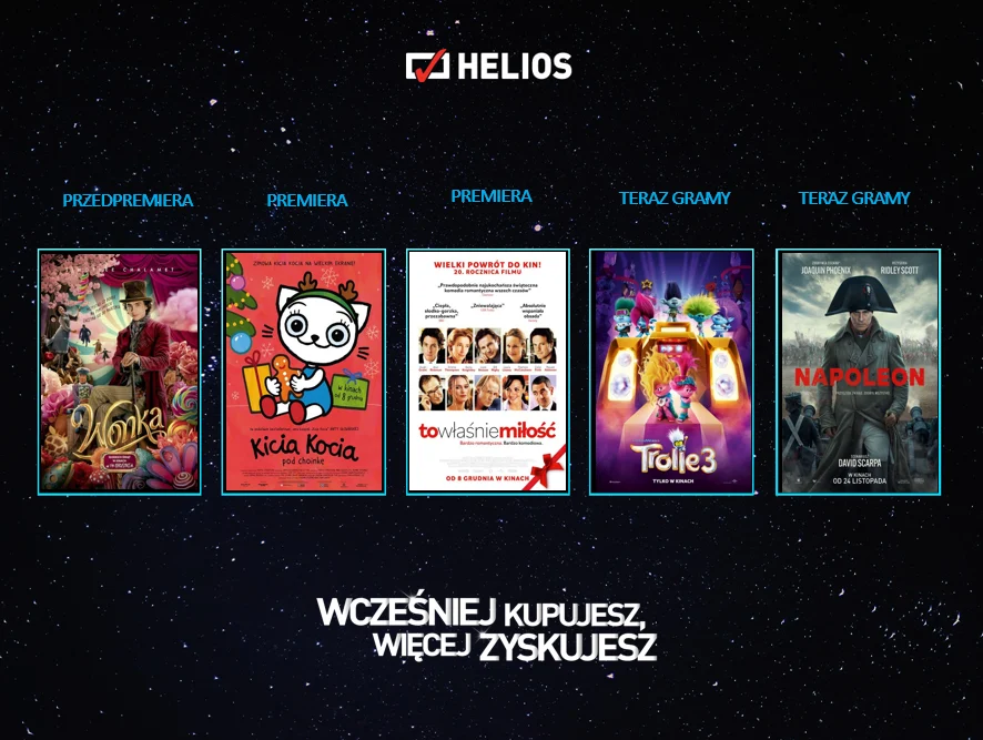 Idealny czas na seans w kinie Helios