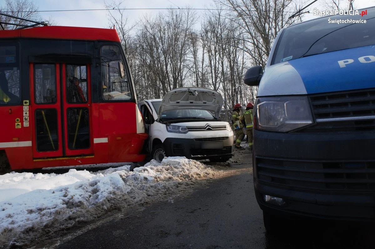 Wypadek na torowisku tramwajowym w Świętochłowicach!