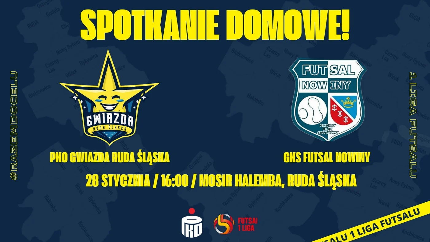 PKO Gwiazda Ruda Śląska vs. GKS Futsal Nowiny: Starcie liderów futsalu już w niedzielę!