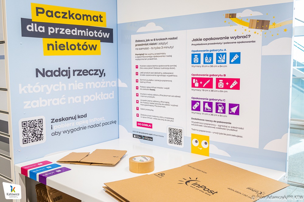 Paczkomat InPost stanął przed strefą kontroli bezpieczeństwa katowickiego lotniska