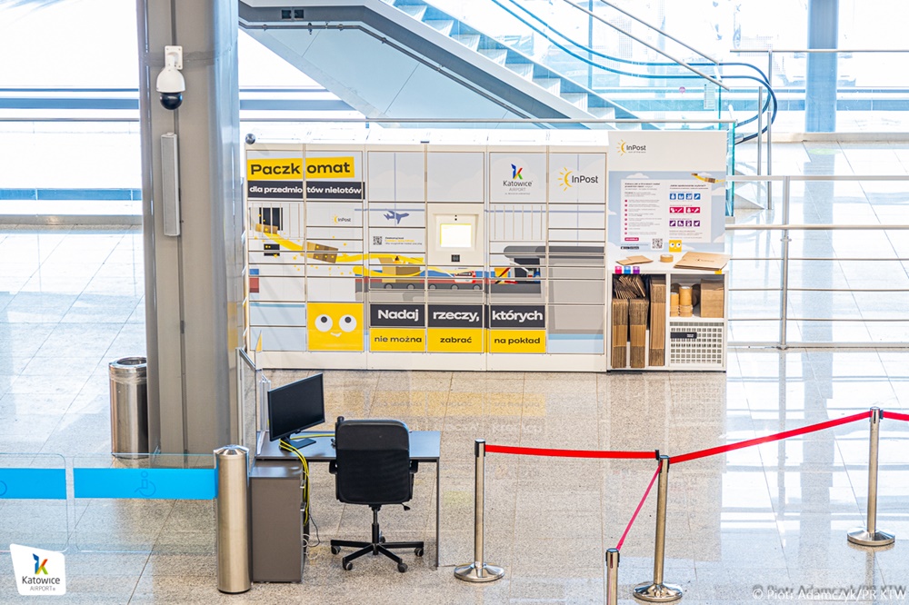 Paczkomat InPost stanął przed strefą kontroli bezpieczeństwa katowickiego lotniska