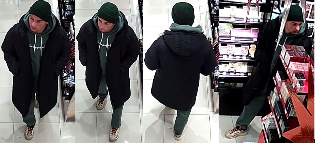 Kradzież perfum w Katowicach. Poznajesz tego mężczyznę?
