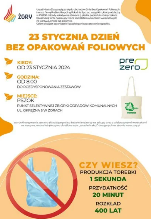 23 stycznia - Dzień bez opakowań foliowych. Władze Żor przyłączają się do obchodów