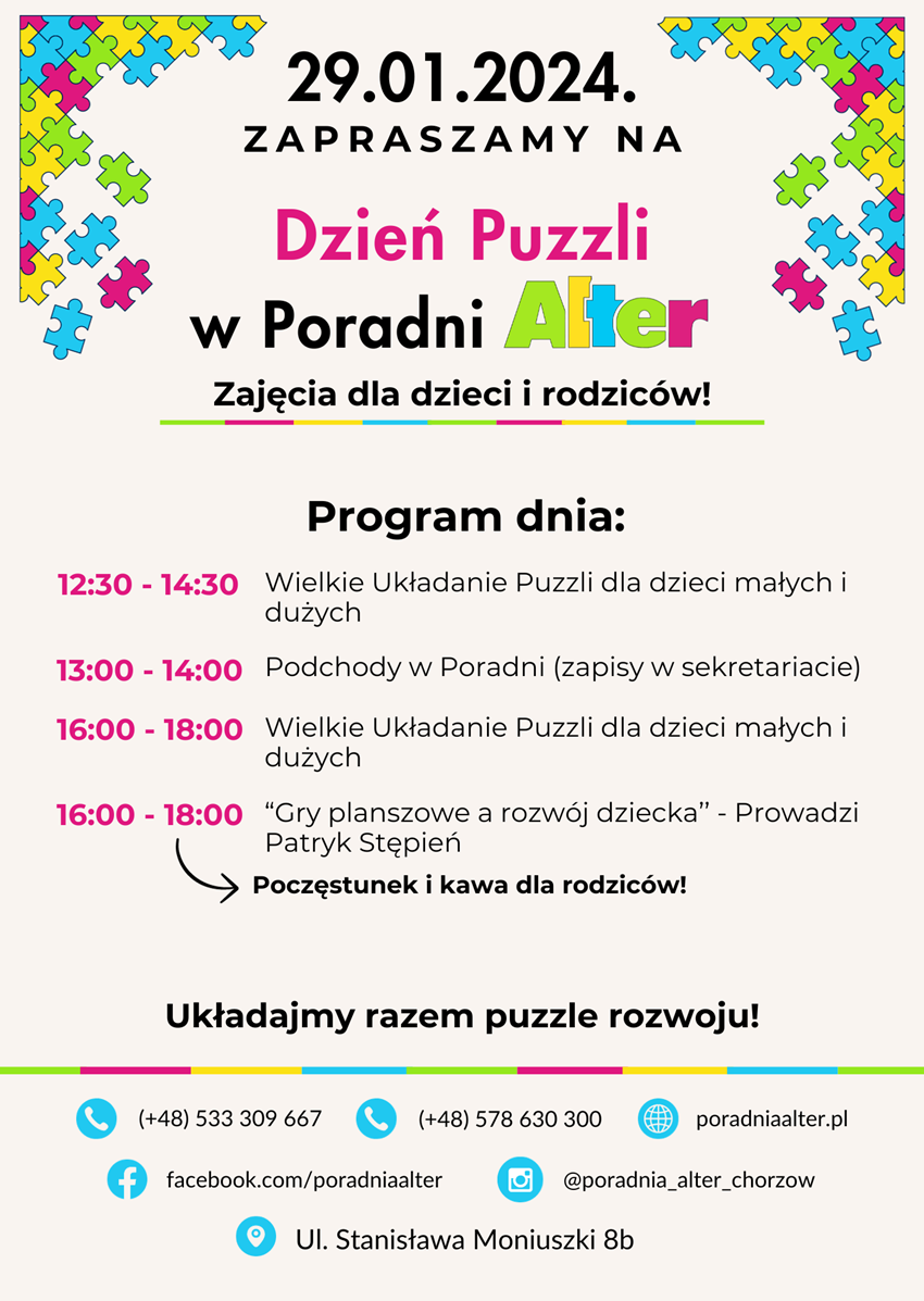 Międzynarodowy Dzień Puzzli z Poradnią Alter w Chorzowie
