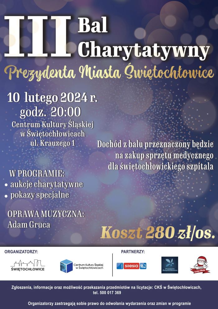 Przed nami III Bal Charytatywny Prezydenta Miasta Świętochłowice!