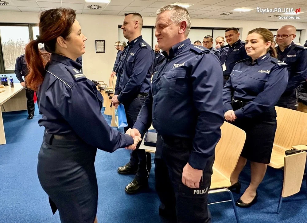 Uroczyste pożegnanie komendanta i naczelnika wydziału kryminalnego w Sosnowcu
