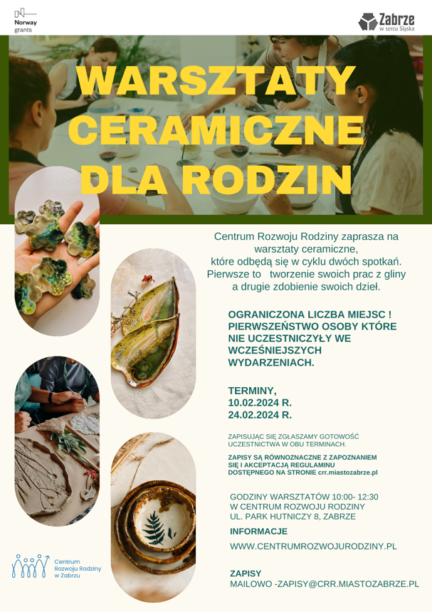 Centrum Rozwoju Rodziny zaprasza na Warsztaty Ceramiczne – zapisz się już dziś!