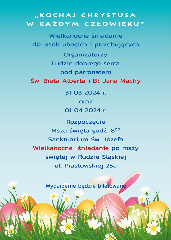 Śniadania Wielkanocne dla osób ubogich i potrzebujących w Rudzie Śląskiej