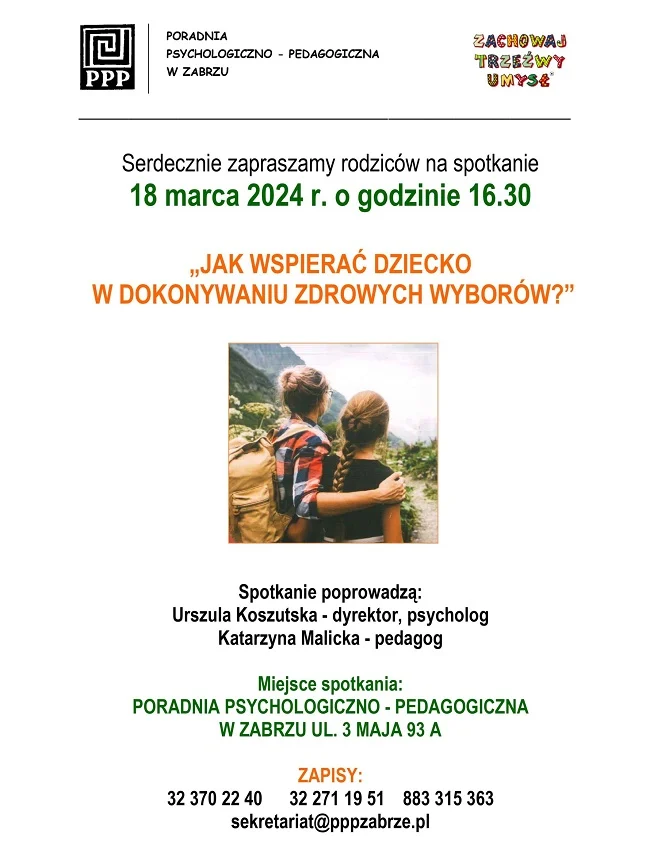Poradnia Psychologiczno – Pedagogiczna w Zabrzu zaprasza rodziców nastolatków na spotkanie