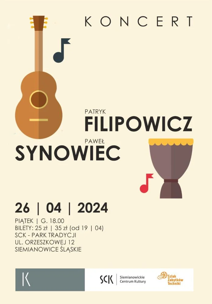 Już 26 kwietnia koncert duetu Synowiec & Filipowicz w SCK Parku Tradycji!