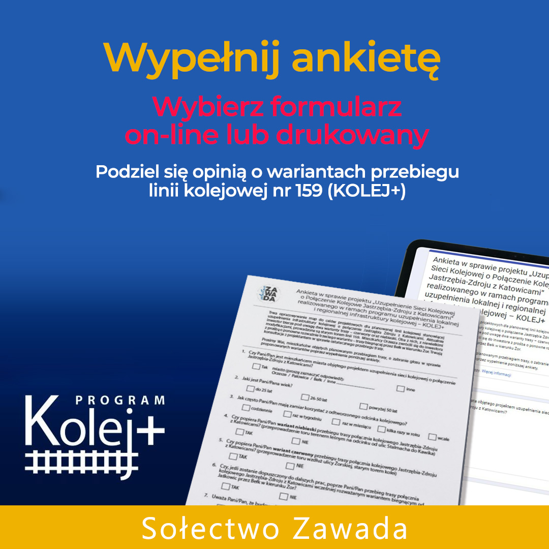 Ankieta dla Orzesza-Zawady: Twoja opinia o Kolei + ma znaczenie