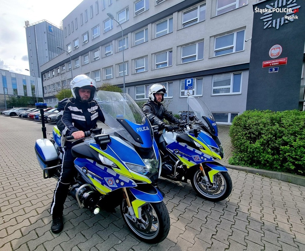 Policyjne motocykle na Rybnickich drogach