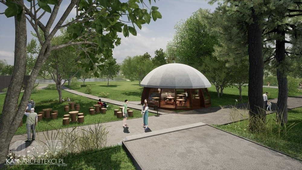 Wizualizacja projektu przy Tężni i Pluskadełku w Kamieniu