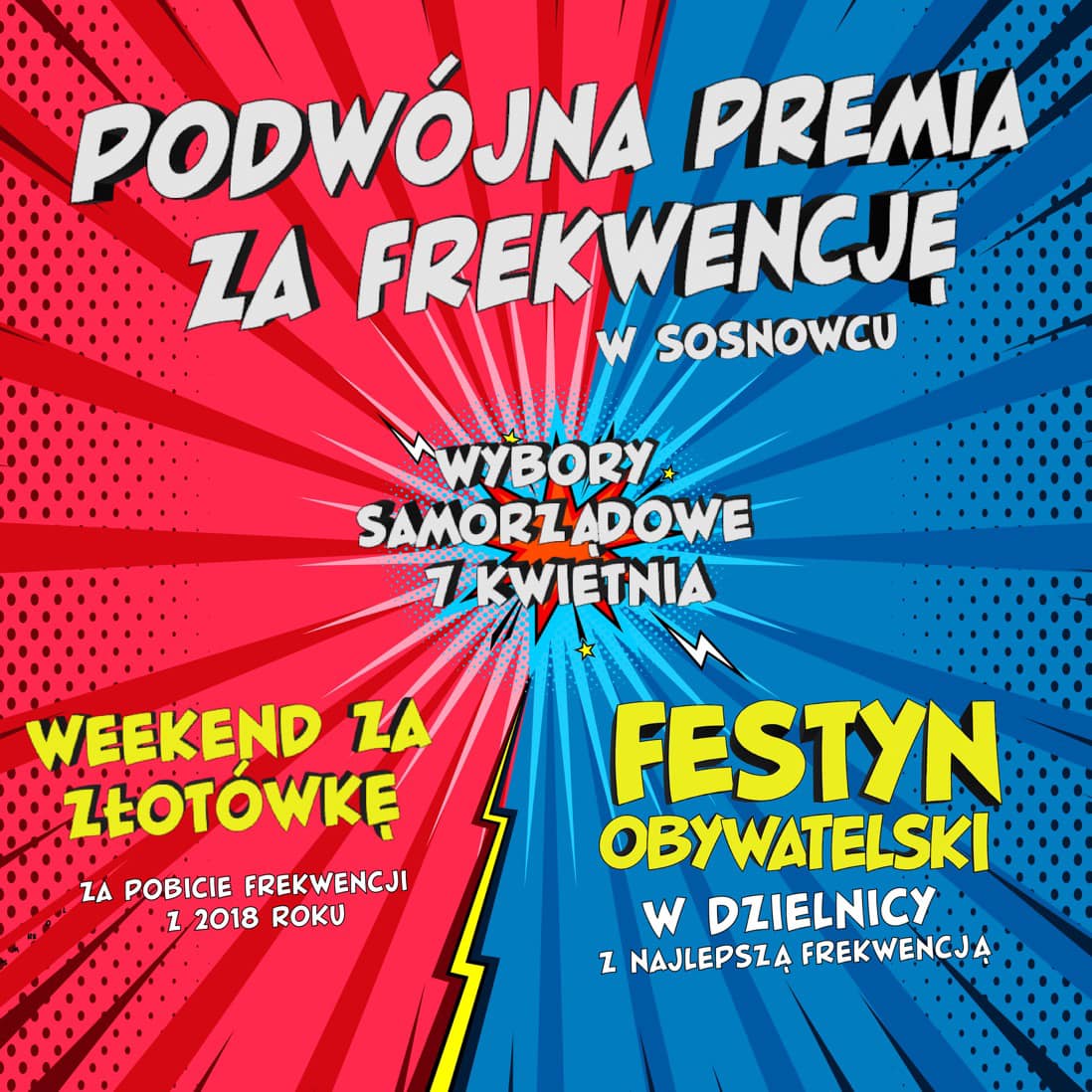 Sosnowiec: Idź na wybory! Podwójna premia frekwencyjna czeka