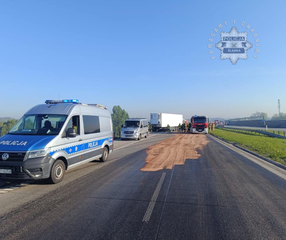 Niebezpieczne zdarzenie na A1 w kierunku Katowic. Kobieta wjechała w barierki!