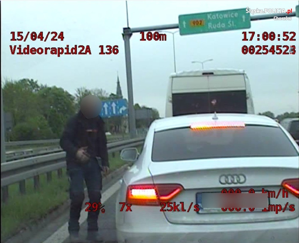 Chorzów: Chciał sam zadbać o "porządek" na drodze. Stracił prawo jazdy [WIDEO]