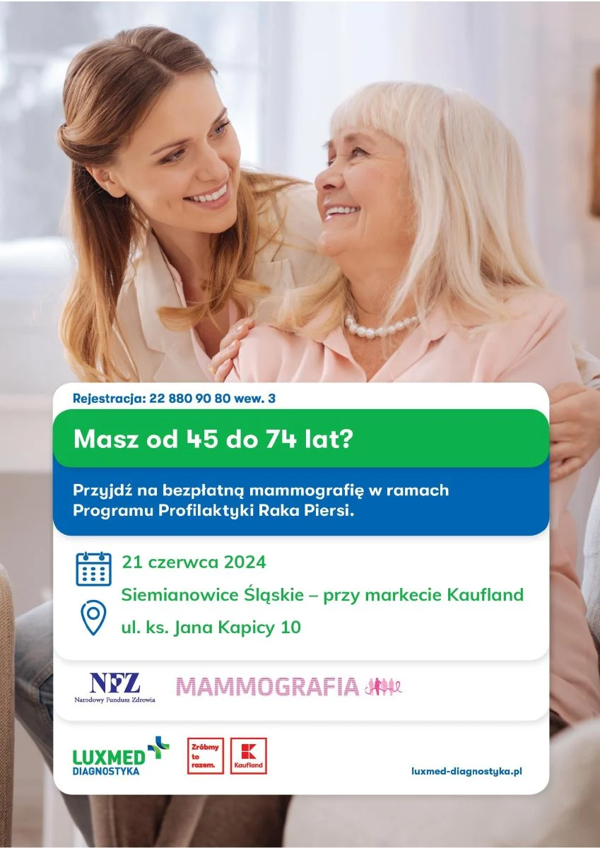 Zadbaj o swoje zdrowie! Bezpłatna mammografia w Siemianowicach Śląskich