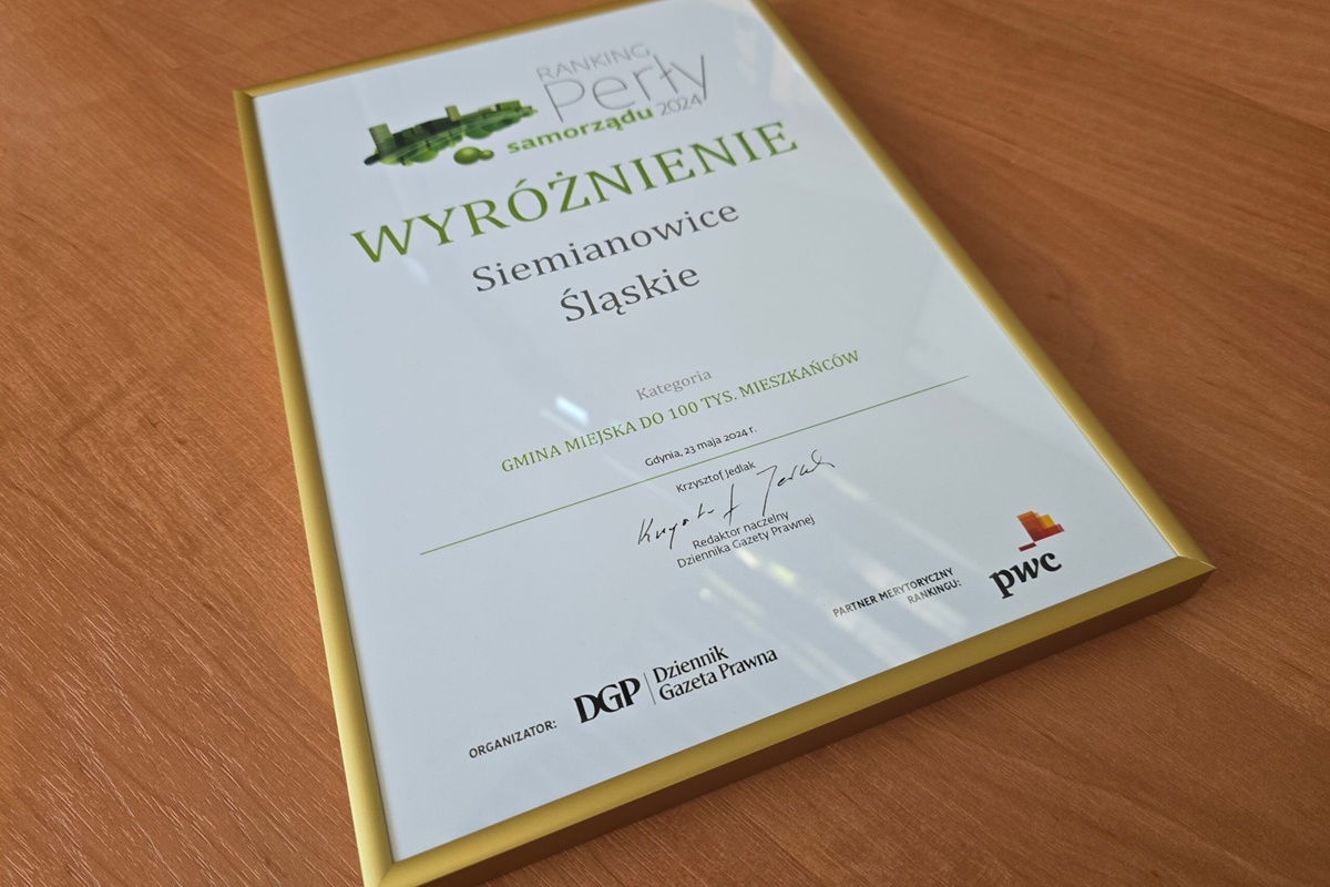 Siemianowicki samorząd na 7 miejscu rankingu „Perły Samorządu 2024”!