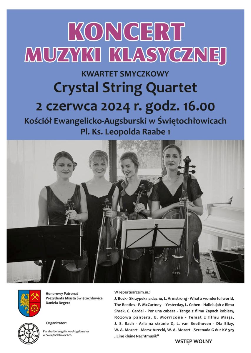 Przed nami koncert muzyki klasycznej – Crystal String Quartet
