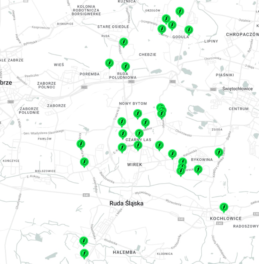 W Rudzie Śląskiej uruchomiono stacje ładowania samochodów elektrycznych