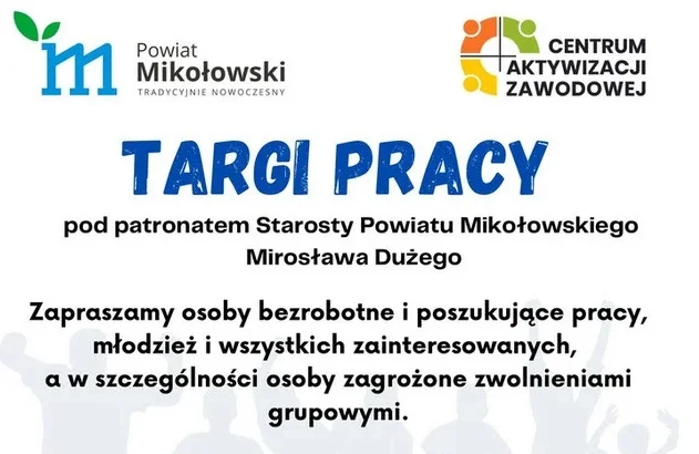Przed nami Targi Pracy pod patronatem Starosty Powiatu Mikołowskiego