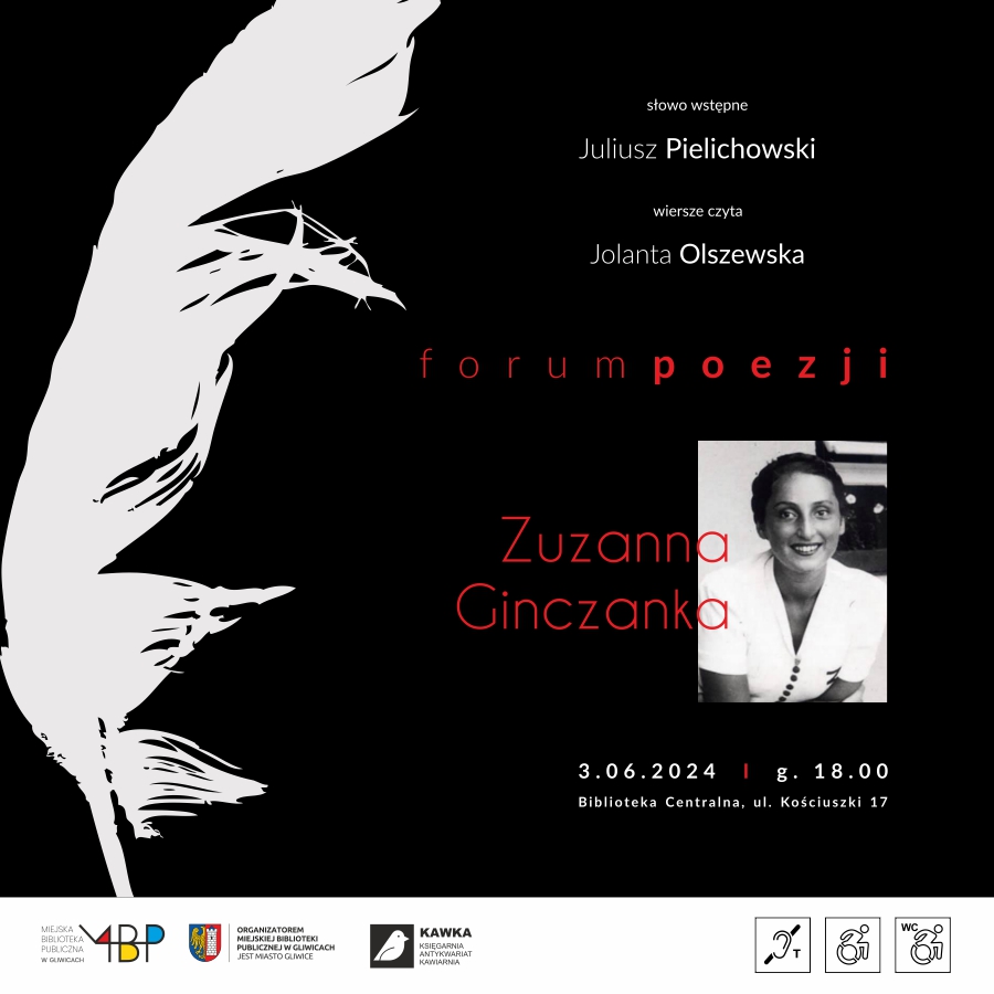 Forum Poezji w bibliotece już dzisiaj! Bohaterką spotkania będzie Zuzanna Ginczanka