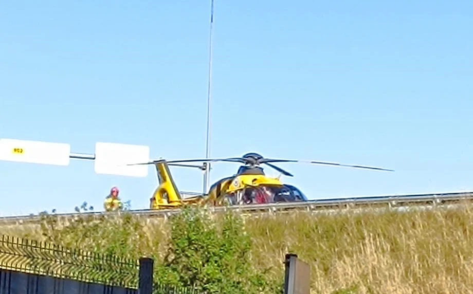 Wypadek motocyklisty na DTŚ w Zabrzu! Interweniował śmigłowiec LPR