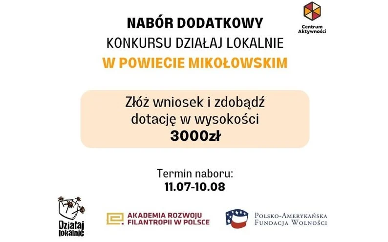 Wystartował dodatkowy nabór do programu Działaj Lokalnie!