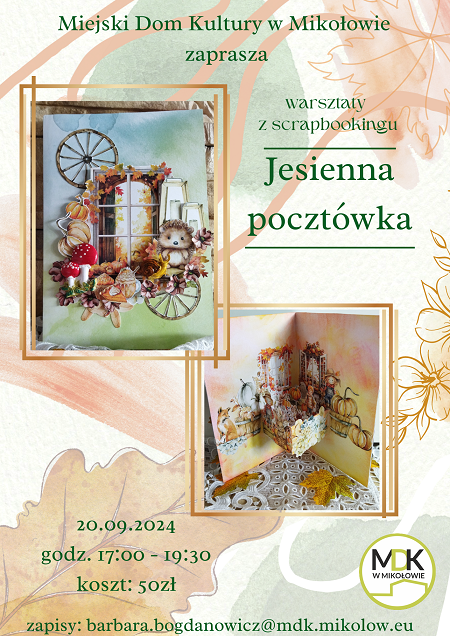 Warsztaty scrapbookingowe w Mikołowie już 20 września!