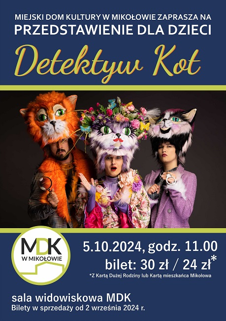 Powrót teatralnych spektakli dla najmłodszych: "Detektyw Kot" już 5 października!