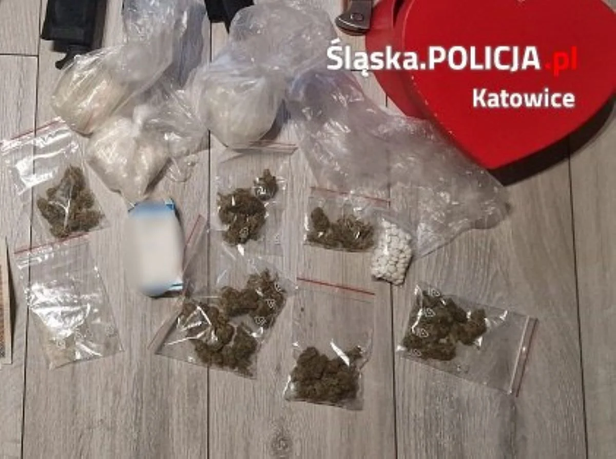 Zatrzymanie 38-latka w Katowicach. 2 kg narkotyków pod kontrolą policji