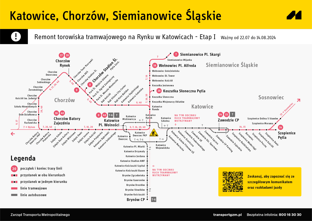 Od 22 lipca Katowice z nową mapą tramwajową!