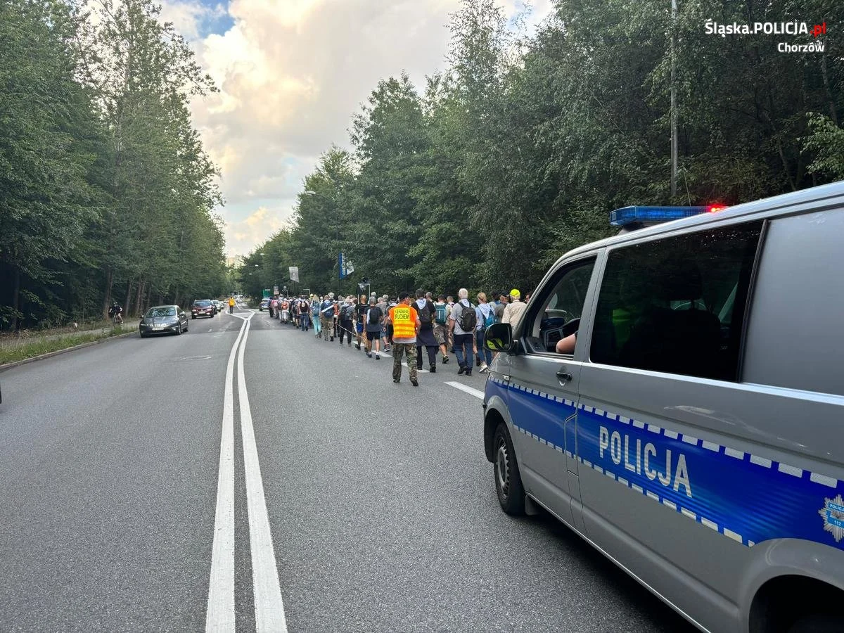 Chorzowscy policjanci zabezpieczali tyską pielgrzymkę