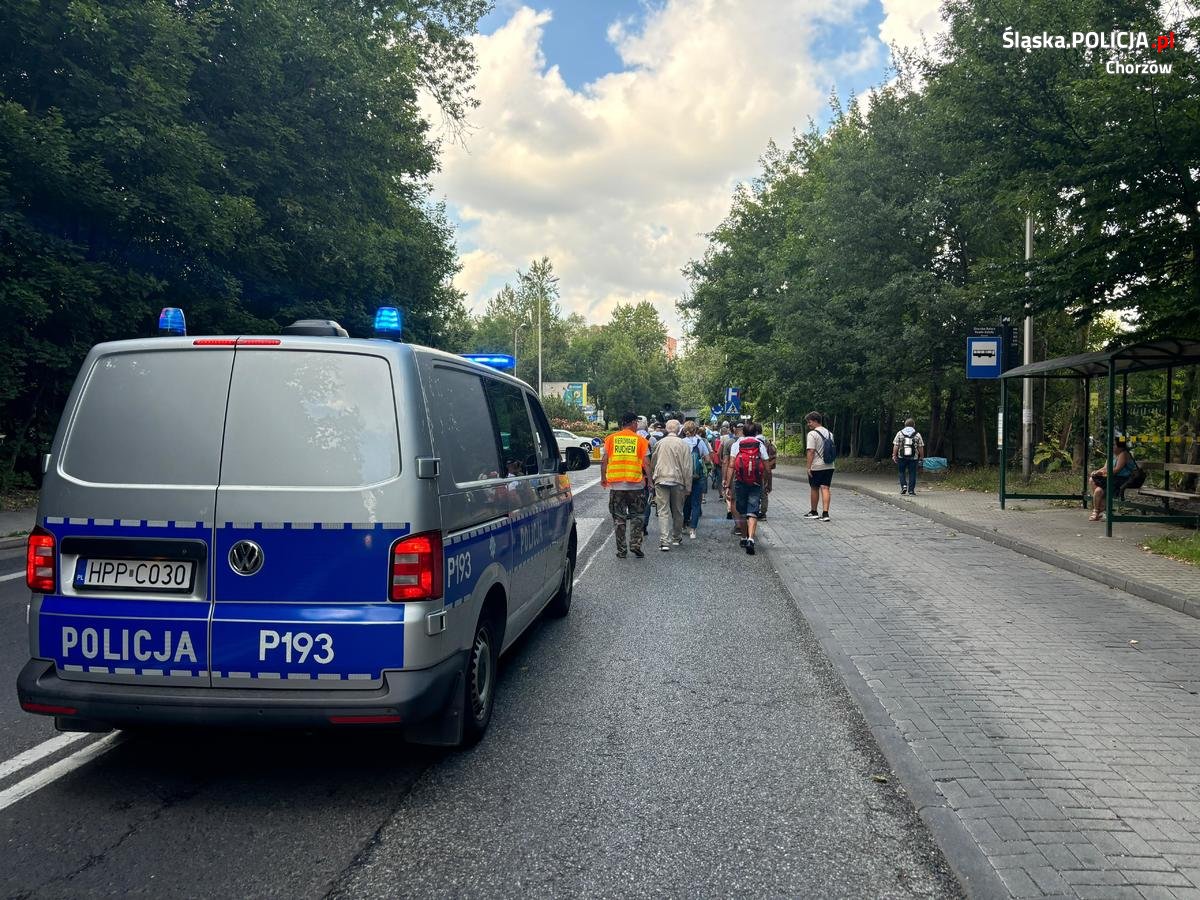 Chorzowscy policjanci zabezpieczali tyską pielgrzymkę