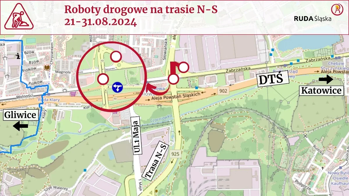 Dziś rusza drugi etap prac na trasie N-S w Rudzie Śląskiej!