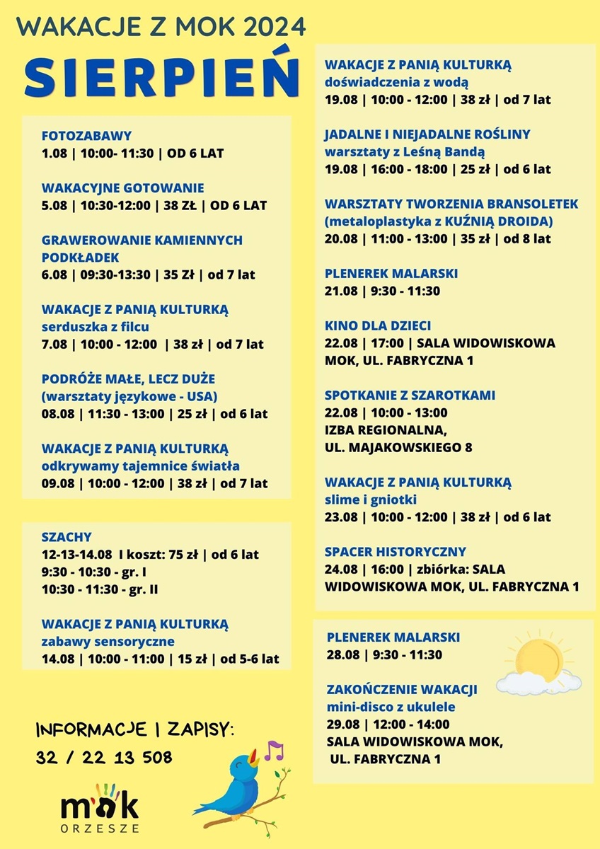 Sierpniowe przygody: odkryj atrakcje MOK